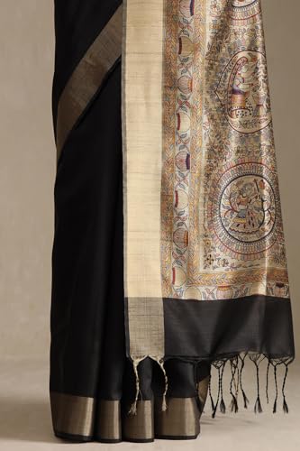 Image of Soch Womens Tussar Solid Saree