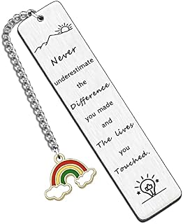 HULALA Never Underestimate The Difference You Made Bookmark Thank You Gifts for Women Men Teacher Coach Nurse Appreciation Gifts for Colleague Boss Leader Retirement Farewell Going Away
