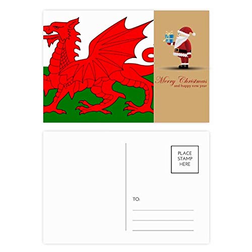 Cartes postales du drapeau gallois et Père Noël pour vos correspondances européennes