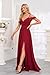 noncey Simple A-line Off The Shoulder Bridesmaid Dresses with Pockets Ruffles Split Formal Evening Party Gowns for Women Long Hot Pink 10 NO108