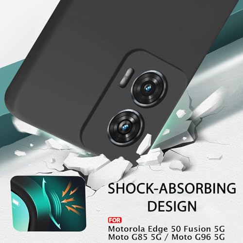 Image of LIRAMARK Silicone Soft Back Cover Case for Motorola Edge 50 Fusion 5G / Moto G85 5G / Moto G96 5G (Black)