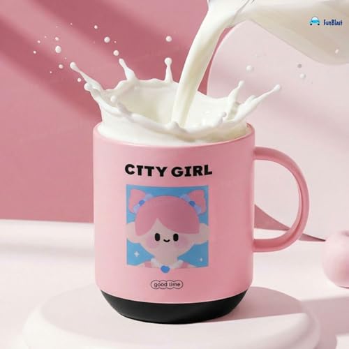 Image of FunBlast Milk Mug for Kids - 450 Ml; Unbreakable Mug for Kids, Milk Mugs for Kids Unbreakable - Milk Drinking Cup for Kids (City Girl)