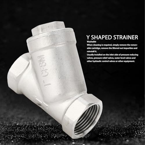 Y Sieb Wasser Filter, 1 Zoll DN25 Innengewinde Y Typ Filter Wassergasfilter 304 Edelstahl Filterventilanschluss Filterventil für Wasser Öl Trennung