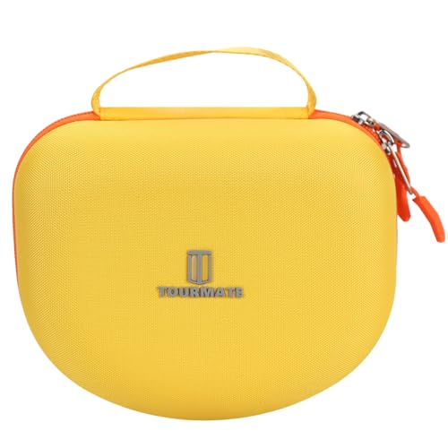 Image of Tourmate Hard Travel Case for Riwbox CT-7 / CT-7S Cat Ear LED Light Kids Wireless Headphones, Protective Carrying Storage Bag (Yellow&Orange)