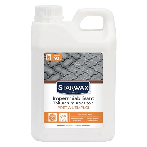STARWAX Imperméabilisant eau et Graisses pour Toitures, Murs et Sols Extérieurs - 2L - Protection Hydrofuge et Oléofuge
