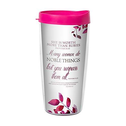 Proverbs 31 Woman Worth More than Rubies 16 Oz Tumbler Mug with Lid