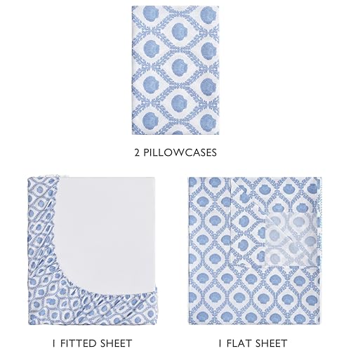 Image of Caribbean Joe King Coastal Print Microfiber Sheet Set, Cove