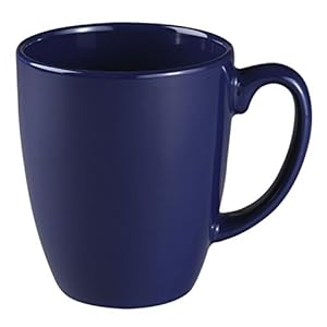 CORELLE Livingware 11-Ounce Stoneware Mug, Cobalt Bluee (Set of 4 Mugs), 4 Count BLUE