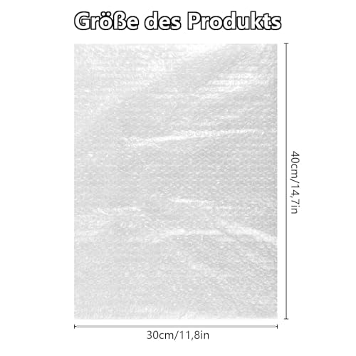 YAYODS 50 Stück Luftpolsterfolie Bubble Bags - 300 x 400 mm Verpackungsfolie Luftpolsterfolie - Luftpolsterbeutel 30 x 40cm - Bubble Wrap Luftpolster für Versand Verpackung, Stoßfeste Polsterung