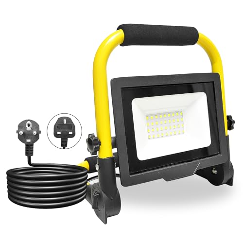 Projecteur Led Rotation 360° PICAA 30W 3000LM Lampe de Travail Portable et Pliable