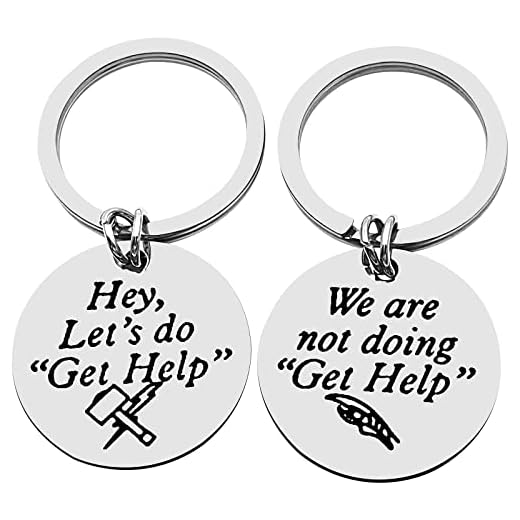 xyqcy Loki and Thor Friendship Keychain Set, Let’s Do Get Help We are Not Doing Get Help Keyring Marvel Comic Friendship Inspired Gift for Best Friends Loki Thor Fans Christmas Birthday Jewelry