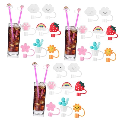 Couvercle de protection paille design cartoon mignon coloré Mobestech - 2