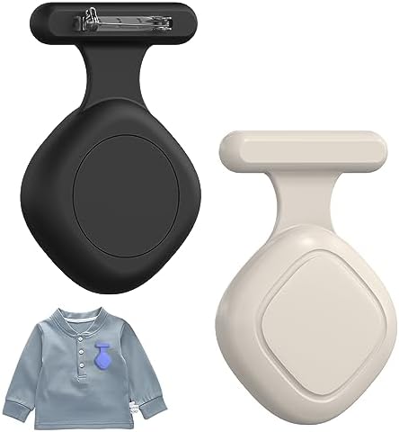 [2 Pack] Waterproof Tile Mate Holder for Kids, Soft Silicone Tile Mate Hidden Pin Holder for Kids Elder Clothing, Anti Lost Hidden Full Case Cover Compatible with Tile Mate 2022 (Black+Oatmeal)
