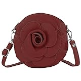 Wunderschöne kleine Umhängetasche mit aufgesetzter Blüte auf der Vorderseite aus weichem Leder in riesiger Farbauswahl * die Tasche kann ohne Gurt auch bequem als Clutch in der Hand getragen werden