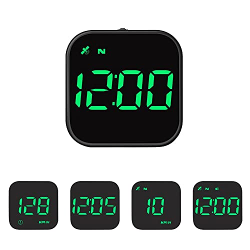 Compteur de Vitesse Intelligent HUD Affichage KMH/MPH, iKiKin Digital GPS Head Up Display avec Avertissement de Fatigue Boussole de Navigation Alerte de Vitesse Tous Les véhicules(Vert) Cover