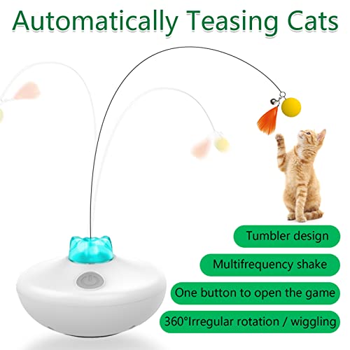 Saolife Interactive Cat Butterfly Toys, Exercise Flutter Rotating Kitten Toys, Feather Electric Cat Toy For Indoor Cats/Kitten, Cats Teaser Wand Automatic #TOP4