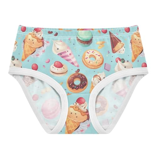 Wusikd Ice Cream Donuts Girls' Underwear Cotton Macarons Girls Briefs Soft Toddler Underwear 2T