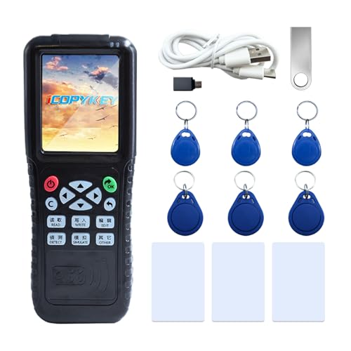 Edinruis X100 RFID Reader Writer (RFID Copier Multi-Frequency Smart Card Reader ID IC Elevator Card RFID Writer for Access Control System with 125khz T5577 Key Fobs/Cards and 13.56mhz IC Key Tags)