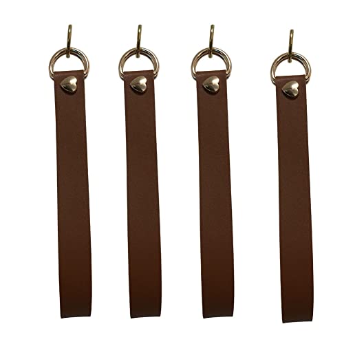 Pu Leather Curtain Tiebacks Straps, Leather Curtain Rod Holder Window Treatment Holdbacks Vintage Unique Decor Leather Drapery Tie Backs Rope With 4 Wall Hooks (Brown, 4) #TOP1