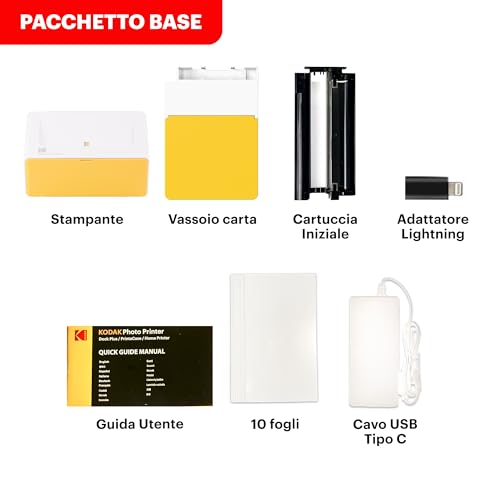 Kodak Dock Plus Stampante Fotografica 10 X 15 Cm, 10 Fogli, Stampante Smartphone Con Dock & Bluetooth Per Iphone & Android, Stampe A Colori Istantanee, Sublimazione 4PASS - 7