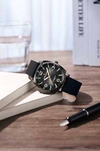 Image of Daniel Hechter Paris Vaneau Collection Analog Watch for Men - Water Resistant Quartz Movement, Date Display with Silicon Strap