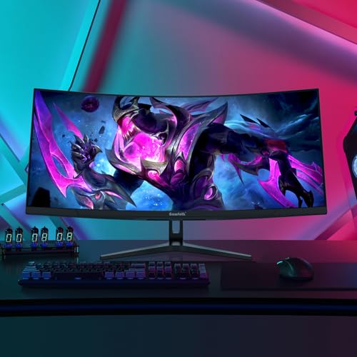 Gawfolk 34 inch 165Hz Gaming Monitor UWQHD Curved Computer Monitors