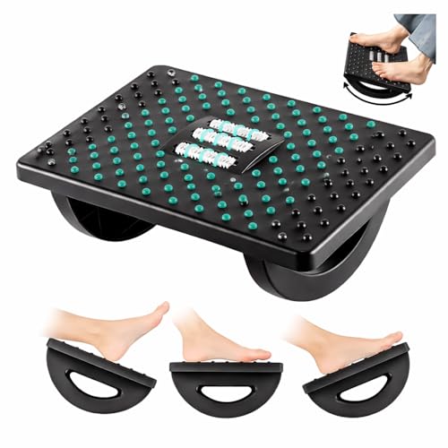 Descanso de Pés Ergonômico com Rodas de Massagem e Rotação