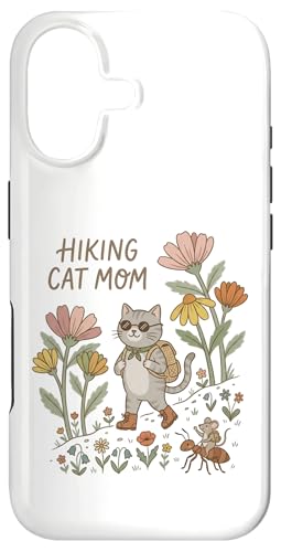 Hiking Cat Mom Cute Floral Adventure �X�}�z�P�[�X iPhone 17 �p