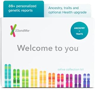 23andMe Ancestry + Traits Service - DNA Test Kit with Personalized Genetic Reports Including Ancestry Composition with 2000+ Geographic Regions, Family Tree, DNA Relative Finder and Trait Reports
