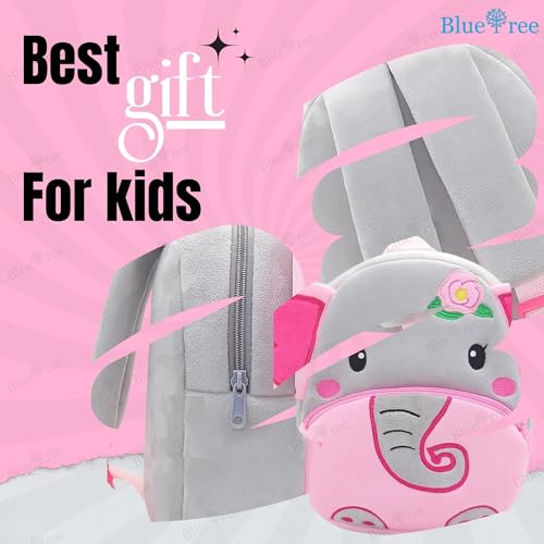 Image of blue tree Cute Kids Backpack Toddler Bag Plush Animal Cartoon Mini Travel Bag for Baby Girl Boy 1-6 Years, Ideal for Gifting for Kids
