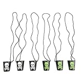 Robbstark 12 pcs Halloween Luminous Skull Cup Beads Necklaces Halloween Bones or Pirate Event...