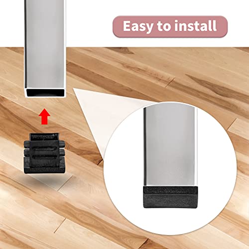 Image of Flyshop 19 x 19 mm, 0.75 inch x 0.75 inch Black Plastic Hole Plugs Square Tubing End Caps Tube Inserts Durable Furniture Glide for Chair Table Stool Leg 8 Pack