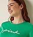 Victoria's Secret Women's Short Sleeve T-Shirt, Women T Shirt, Logo Green, M