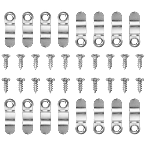 Image of HARFINGTON 100Pcs Picture Frame Backing Hardware Clips with 100Pcs Screws Photo Frame Turn Button Fasteners Picture Frame Backing Clip for Craft Hanging Picture Drawing, Silver
