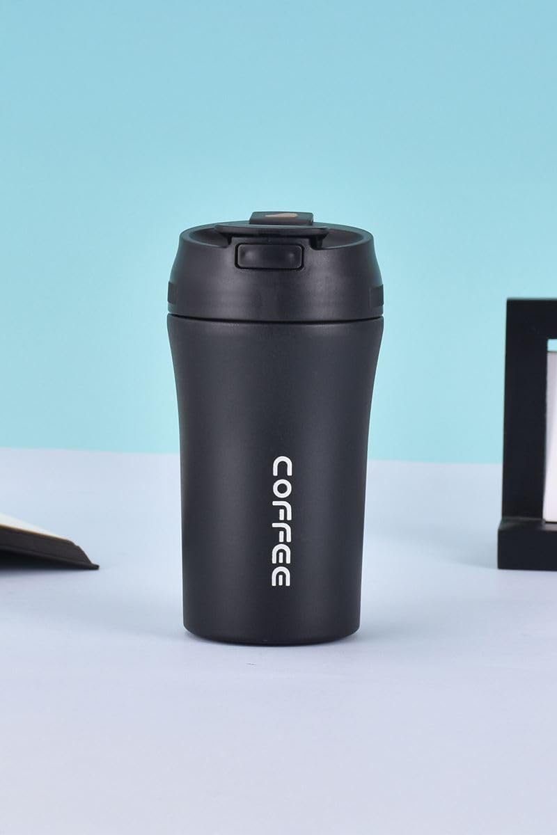 304 Çelik Siyah 400 ml Kahve El Termos Mug cin853sy