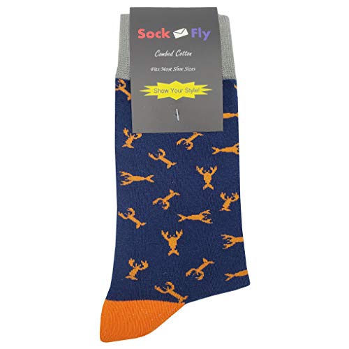 Mini Lobster Dress Socks Funny Novelty Crazy Fun Design Men Size 8-12 Cotton Casual Crew Colorful Funky Fancy Socks Gift for Men4