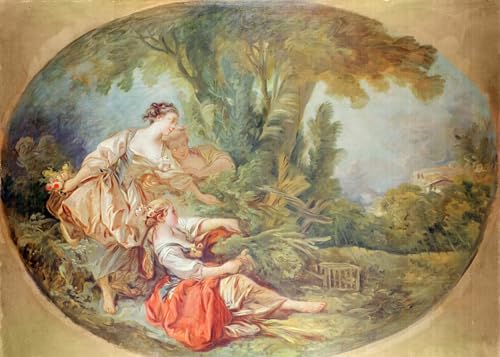 Portrait tableaux la cage à oiseaux de François Boucher affiche decoration murale 60x90
