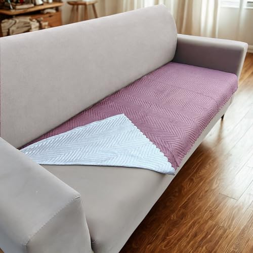 Image of Homerz Premium Velvet Sofa Cover Panel | Soft & Velvety Fabric | Rich Vibrant Colours | Sofa Protector for Living Room (Onion, 7 (3+2=2) Seater, Only Seat Cover)