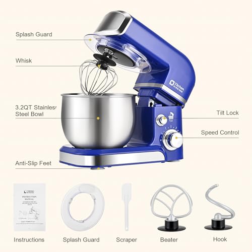image for Kitchen in the box Stand Mixer,3.2Qt Mini Electric Food Mixer,6 Speeds