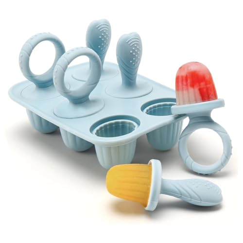 Buhdjfnke Moldes de silicona para helados para bebés con tallos, mini moldes de hielo para aliviar la dentición para leche materna
