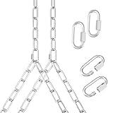 Otoolling Heavy Duty Porch Swing Hanging Chain Kit (2 Pack) 1500 Lbs Capacity, Up to 7.1ft Length- Rustproof Zinc-Plated, 4 Quick Links & 2 Y-Chain Assemblies, Indoor/Outdoor Hanging Hardware(Silver)