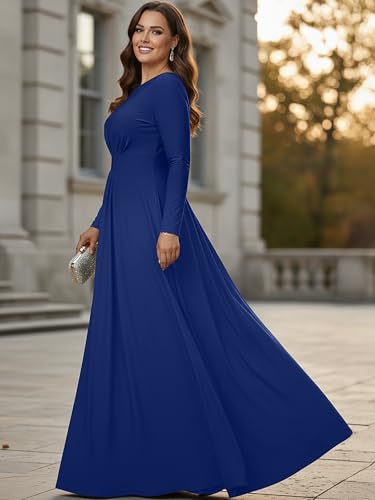 Image of KOH KOH Womens Long Sleeve Flowy Modest Elegant Evening Maxi Dress Gown