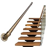 Luyckfrazy Vintage Brass Handrail for Stairs Wrought Iron Stair Railing Indoor and Outdoor Staircase Handrail Kit with Wall Brackets Armrest Guardrail Hand Rail (Size : 3 FT)