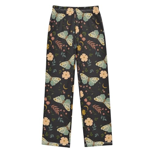visesunny Boys' Pants Butterfly Flower Leavf Jogger Pants Elastic Waist Long Bottoms Trousers with Pockets - Main Image