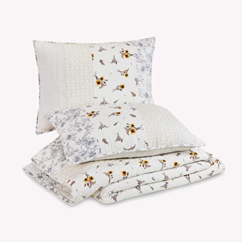 Jessica Simpson Endora 3-Piece Quilt Set, King, White #TOP3