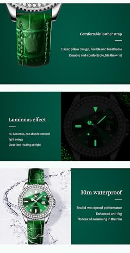 Image of OLEVS Ladies Watch Diamond Dress Analog Female Watches Stainless Steel Two Tone Waterproof Luminous Day Date for Womens Wrist Watch Gift