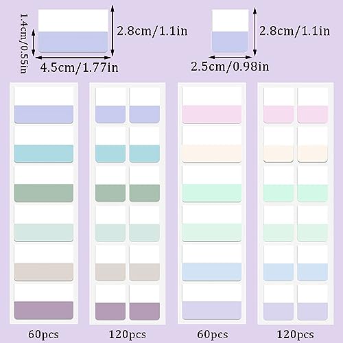 Image of 360 Pcs Sticky Index Tabs, Colored Book Sticky Tabs for Notebooks, Repositionable Page Tabs for Notebooks File Classification,12 Colors (1 Inch, 1.8x1 Inch)