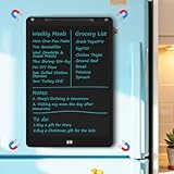 Magnetic LCD Writing Tablet for Fridge,16 Inch Large Drawing Tablet, Drawing Pads for Kids, Reusable Whiteboard for Fridge, Reusable Writing Board for to-Do Lists and Family Messages (Black)