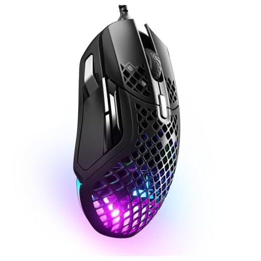SteelSeries Aerox 5 - Ratón gaming perforado RGB - Diseño ultraligero resistente al agua - Sensor óptico TrueMove Air 18K DPI