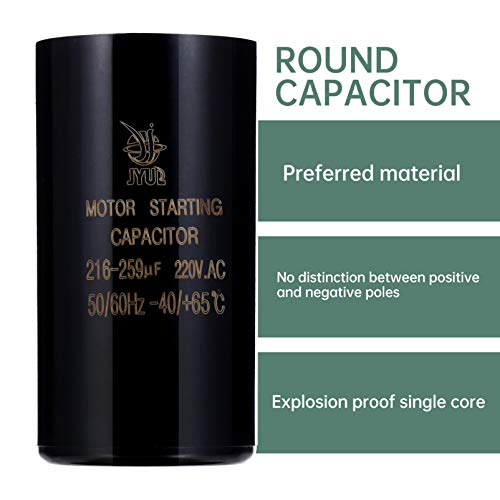 VILLCASE Peças de Reposição Do Capacitor de Partida Do Motor 216-259Uf 220V Capacitor de Partida